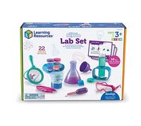 Learning Resources Coffret Laboratoire Scientifique Primaire Rose Kit 10 Expériences STEM Enfants Maternelle Dès 3 Ans Verrerie Loupe Entonnoir Pipette Découverte Motricité Fine