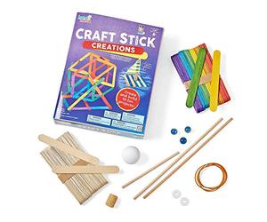 Learning Resources Créations en bâtonnets, 10 expériences scientifiques, livre d’activités pour les enfants de 9 à 12 ans, jouets STEM, bâtonnets de couleur pour activités STEM