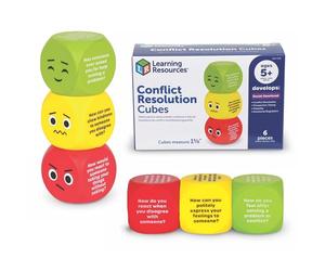 Learning Resources Cubes de Résolution de Conflits, 6 Cubes en Mousse | Convient aux enfants dès 5 ans, idéal pour l'apprentissage socio-émotionnel et linguistique