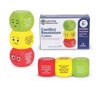 Learning Resources Cubes de résolution de conflits pour Enfants dès 5 Ans, 6 Cubes en Mousse Souple avec Questions de Discussion en Anglais, favorisant Les échanges guidés et la Pratique de l’Anglais