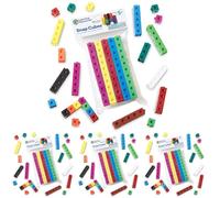 Learning Resources Cubes Éducatifs - 100 Pièces Emboîtables 2 cm - 10 Couleurs - Activité Mathématique Montessori - Dès 5 Ans (Lot de 4)