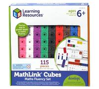 Learning Resources Cubes Emboîtables MathLink, Kit Maths, Dès 6 Ans+ | Reliez et séparez les cubes pour explorer la numération, calcul, fractions et volume avec 30 activités de maths CP-CM2