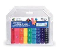 Learning Resources Cubes Fraction Tower - Kit 51 Pièces - Jeu Mathématiques Montessori - Cadeau Éducatif Enfant - Dès 6 Ans