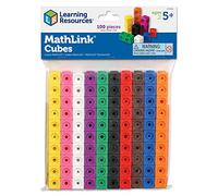 Learning Resources MathLink Cubes - Lot de 100 Cubes emboîtables Multicolores, matériel de numération & Construction, Jeu éducatif Maths CP-CM2