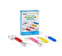 Learning Resources Cuillères de mesure Rainbow Fraction, jeu de 4 Cuillères pour Aprendre les Fractions, Jouer et Aprendre le volume et la contenance des ingrédients secs et liquides, 3 4 5+ ans