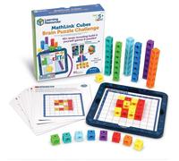 Learning Resources - Défis Cubes MathLink, jeu éducatif 64 cubes multicolores, 5+ ans
