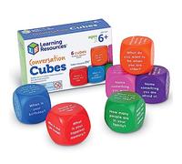 Learning Resources - Dés de conversation - 6 cubes mousse souple - Jeu expression orale, dès 6 ans