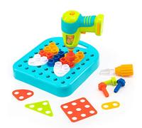 Learning Resources Design & Drill, Jeu de Construction Enfant, 73 Pièces | Créez les créations colorées avec une perceuse enfant et développez la motricité fine, la logique et la créativité en jouant