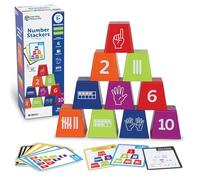 Learning Resources Empileurs de Nombres - Jeu Éducatif Mathématiques 5 Ans et Plus, Empiler, Compter et Reconnaître Les Nombres - 10 Gobelets et 20 Cartes d’Activités