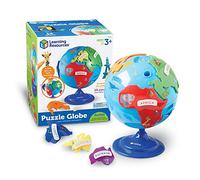 Learning Resources Globe Puzzle Éducatif - Jeu de Géographie pour Enfants - 6 Continents Amovibles - Dès 3 Ans - STEM - Diamètre 20 cm