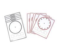 Learning Resources Horloges effaçables Double Face, 6 Ans et +, Pack de 10, Cartes d’Apprentissage du Temps analogique et numérique pour la Classe