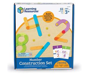Learning Resources Jeu de Construction de nombres, Permet de Construire Les nombres de 0 à 9, développe Les capacités de Reconnaissance des Premiers nombres, inclut des activités, 4+