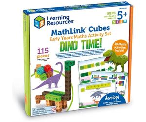 Learning Resources Kit d’activités de mathématiques élémentaires avec Cubes MathLink : ère des Dinosaures, à partir de 5 Ans