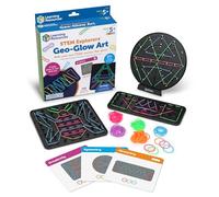 Learning Resources Kit d'Art 100 bandes elastiques phosphorescentes, 3 Géoplans et 20 Modeles dans le guide, Créations Lumineuses dans le Noir, Développement motricité fine, Créativité, Enfants 5 6 7+