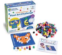 Learning Resources Kit d'art Pixel, Enfants Apprennent et s'Amusent avec 402 Cubes, Guide avec 40 Modèles à Reproduire, Jouet Éducatif STEM, Programmation, Montessori, Cadeau Garçon Fille de 5 6+ Ans