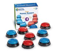 Learning Resources Buzzers de réponse d’équipe, 4 buzzers Rouges et 4 buzzers Bleus, 2 Sons différents, pour Les Jeux en Classe et à la Maison, à partir de 3 Ans