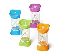 Learning resources Lot de sabliers géants, sablier de 1, 2, 5 et 10 minutes, Timer enfant, Sablier enfant, Time Timer enfant, Chronomètre minuteur, minuteur enfant, chronomètre