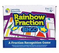 Learning Resources Loto des Fractions Rainbow Fraction, Jeu Éducatif 6+ | Associez les fractions à leurs équivalences dans un jeu de loto progressif qui rend les notions mathématiques plus concrètes