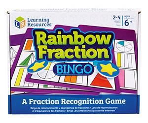 Learning Resources Loto des Fractions Rainbow Fraction, Jeu Éducatif 6+ | Associez les fractions à leurs équivalences dans un jeu de loto progressif qui rend les notions mathématiques plus concrètes