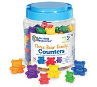 Learning Resources Kit d’Ours Apprendre a Compter Three Bear Family - Jeu Éducatif de 96 Pièces, 6 Couleurs, Comparaison de Taille, Poids et Couleur, pour Enfants à Partir de 3 Ans, Motricité Fine