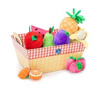 Learning Resources Panier de fruits avec 11 fruits en peluche, à partir de 2 ans