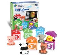 Learning Resources Peekaboo Learning Farm Jouet éducatif Animaux de la Ferme dès 18 Mois, Jeu d’Imitation Cache-Cache, motricité Fine et Apprentissage des Couleurs
