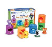 Learning Resources Peekaboo Lot de 10 jouets d'apprentissage de la jungle pour tout-petits, à partir de 18 mois, jouets éducatifs, motricité fine