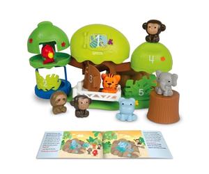 Learning Resources Peeksville Safari Jungle, Coffret Pliant avec 6 marionnettes Doigt - Motricité Fine dès 18 Mois