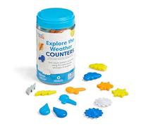 Learning Resources- Pions météorologiques, compteurs mathématiques pour Enfants, 6 Formes liées à la météo en 6 Couleurs, Jouets durables, ressources de s 3 Ans, 96147, Medium