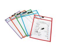 Learning Resources Pochettes Effaçables A4 - Lot de 5 + Marqueurs - Réutilisables & Écologiques - Cadeau Éducatif Enfant - Dès 3 Ans