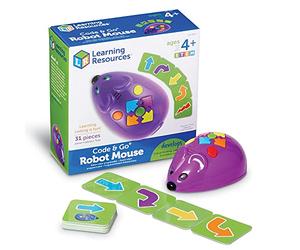 Learning Resources Robot Programmable Enfant Souris Code & Go, 4 Ans+ | Créez les parcours, programmez chaque déplacement et guidez la souris pour développer la codage, la logique et la séquençage