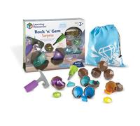 Learning Resources Roches et Pierres Précieuses Enfant Surprises, dès 3 Ans | Découvrez les pierres précieuses cachées dans les géodes, triez-les par forme et couleur et apprenez à compter en jouant