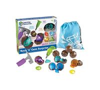 Learning Resources Roches et Pierres Précieuses Surprises - Jeu de Tri et de Motricité Fine - STEM - Dès 3 Ans - 8 Couleurs et Formes - avec Marteau et Sac