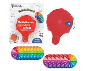 Learning Resources Roue Quiz Multiplication - Tables de 0 à 12 - Jeu Autonome Enfant 7 Ans - Format Compact avec Cartes - 15 Pièces