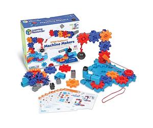 Learning Resources STEM Explorers Créateurs de Machines, Engrenages, 5 | Assemblez les engrenages et poulies pour créer des machines, explorer la mécanique et résoudre des défis STEM tout en jouant