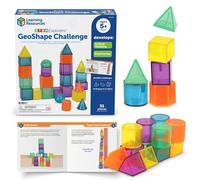 Learning Resources STEM Explorers GeoShape Challenge Jeu éducatif Formes géométriques 3D 50 pièces défis progressifs 5 Ans et Plus