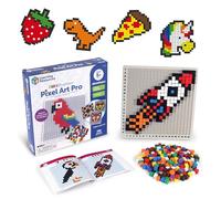 Learning Resources STEM Explorers Pixel Art Pro - Pensée critique, manipulation mathématique, compétences de résolution de problèmes, blocs de motifs, jeux de cerveau, Montessori, motricité fine