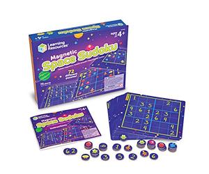 Learning Resources Sudoku Aimanté Enfants - 72 Casse-têtes Progressifs - Thème Espace - Jeu Logique Visuel 4 Ans+ - Plateau Magnétique - Maison & Voyage