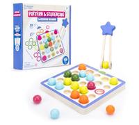 Learning Resources Tableau en Bois Motifs et Séquences, Jouet Montessori pour Développer la Motricité Fine, Couleurs et la Résolution de Problèmes, Jeu avec Guide. Cadeau Garçon et Fille 3 4 5 Ans +
