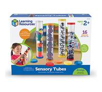 Learning Resources Tubes Sensoriels Primary Science, Dès 3 Ans, Kit Scientifique Préscolaire, Jeu d’Observation Sensorielle, 4 Tubes Transparente avec Couvercles Percés et Pleins