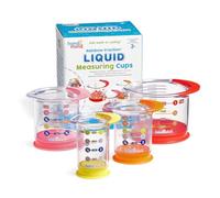 Learning Resources Verres doseurs Rainbow Fraction, jeu de 4 verres doseurs pour enfants, qualité alimentaire allant au lave-vaisselle, base anti-renversement et bec verseur, à partir de 3 4 5+ ans