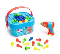 Learning Resources Visseuse Enfant Design & Drill, 56 Pièces, 3 Ans+ | Créez des modèles colorés en vissant et dévissant des boulons tout en renforçant précision, coordination et motricité fine