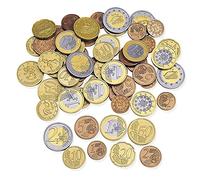 Learning Ressources Euro Coins Jeu éducatif pièces Euros factices pour Enfants dès 5 Ans, activité Montessori pour Apprentissage de la Monnaie et calcul, 100 pièces en Plastique