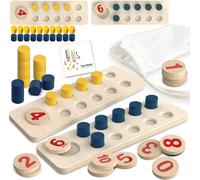 Learning to Count Montessori Toy for Children 1 2 3 4 5 Years Educational Games Kids Learning Colors Fine Motor Skills Digital Game Wood Math Toy Home School Classroom