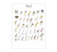 Learning Tools Poster Montessori Educational Chart Canvas Wall Art for Toddler Room and Nursery Decor(Framed,16x24inch(40x60cm))