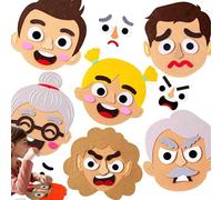 Learning Toy - Social Emotional Faces Kit, Felt Emoticon Expression Game with Interactive Cards, Sturdy Multiplayer Activity for Communication Practice, Ideal for Home School Travel Play