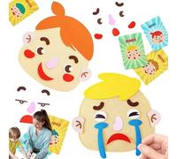 Learning Toy - Social Emotional Faces Kit, Felt Emoticon Expression Game with Interactive Cards, Sturdy Multiplayer Activity for Communication Practice, Ideal for Home School Travel Play