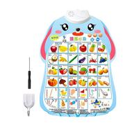 Learning Wall Chart, Interactive Alphabet Number Poster with Fruits and Vegetables, Educational Sound Chart for Kids, Classroom, Nursery, Bedroom, Preschool, Home, Daycare