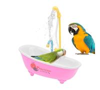 LearnLyrics Bain pour perroquets - Boîte de bain pour oiseaux avec couvercle transparent - Suspensions de cage - Douche à perroquets - Baignoire simple et propre pour les petits oiseaux - En plastique