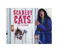 LearnLyrics Calendrier mural 2025 2025 avec chat effrayant - Calendrier mural de 12 mois avec chat effrayant - Calendrier quotidien pliable pour la planification et l'organisation de l'école à